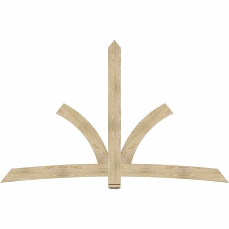 Ekena Millwork Davenport Rough Sawn Timber Gable Bracket, Douglas Fir, 108"W x 68"H x 2"D x 6"F, 15/12 Pitch GBW108X68X0206DAV00RDF